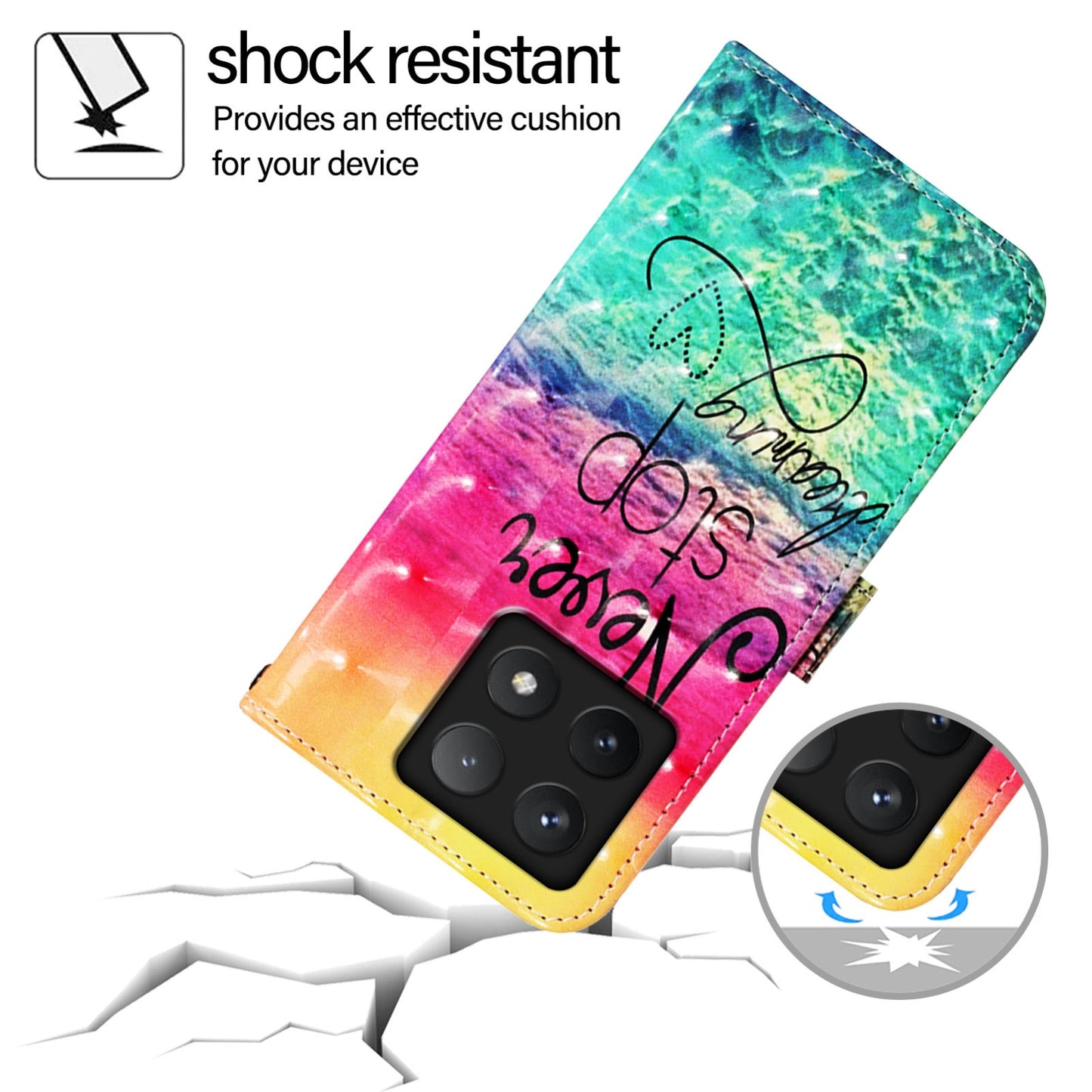 Xiaomi 14T Pro Leather Flip Phone Case with 3D Painted Design, Card Holder, Wallet & Stand Function - Durable Protection & Easy Access