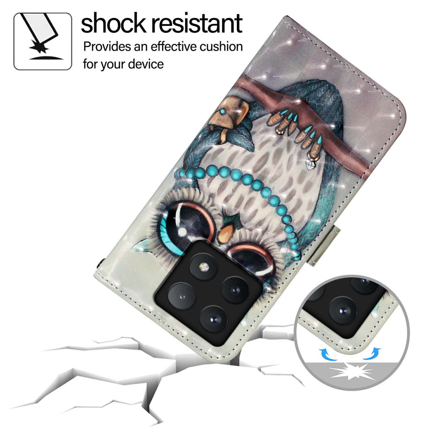 Xiaomi 14T Pro Leather Flip Phone Case with 3D Painted Design, Card Holder, Wallet & Stand Function - Durable Protection & Easy Access