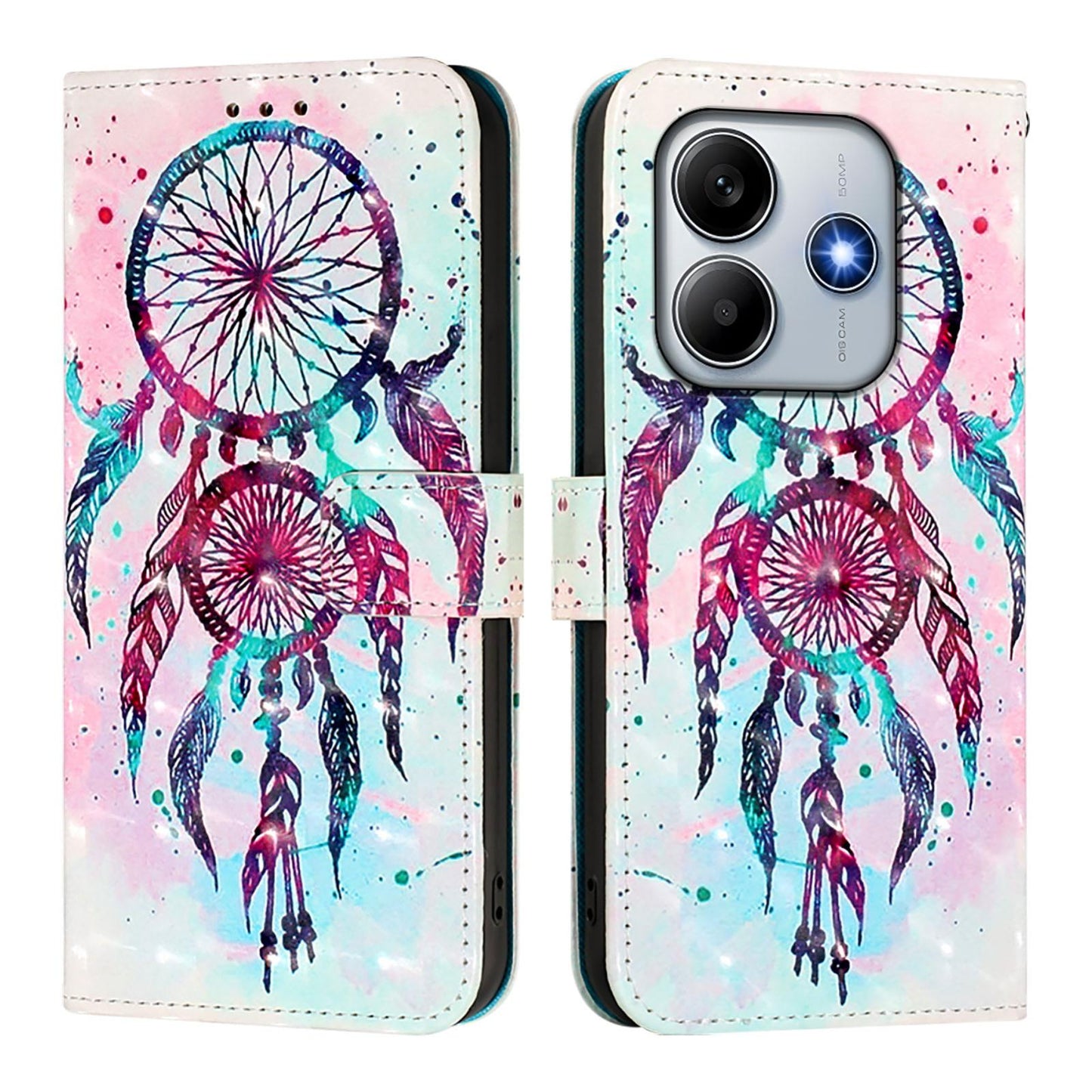 Xiaomi Poco M7 Pro 5G Leather Flip Phone Case with 3D Painted Design, Card Holder, Wallet & Stand Function - Durable Protection & Easy Access