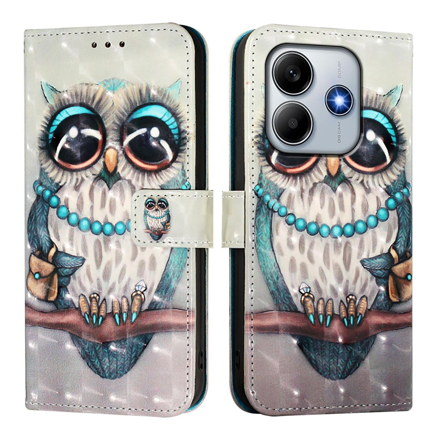 Xiaomi Poco M7 Pro 5G Leather Flip Phone Case with 3D Painted Design, Card Holder, Wallet & Stand Function - Durable Protection & Easy Access