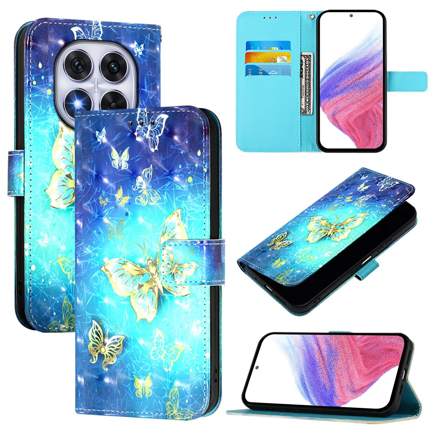 Xiaomi Poco X7 5G Leather Flip Phone Case with 3D Painted Design, Card Holder, Wallet & Stand Function - Durable Protection & Easy Access