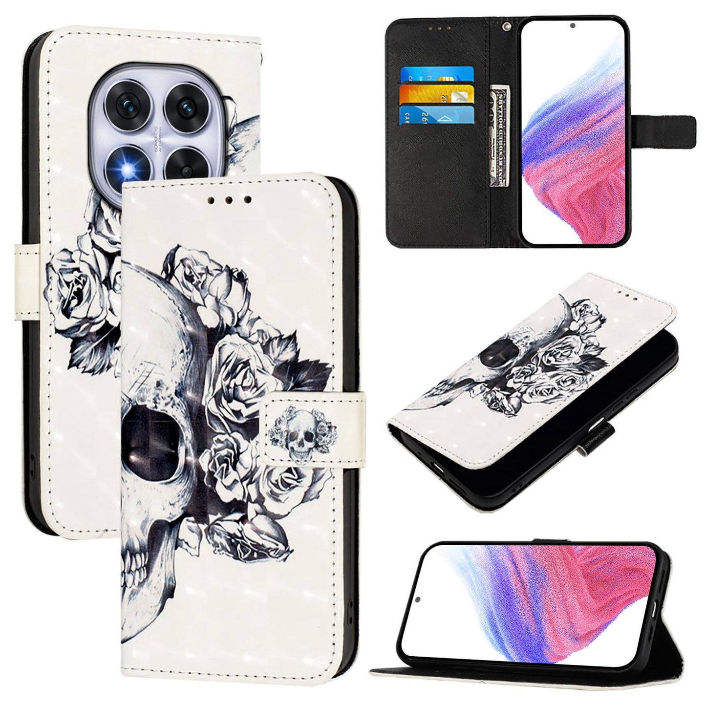 Xiaomi Poco X7 5G Leather Flip Phone Case with 3D Painted Design, Card Holder, Wallet & Stand Function - Durable Protection & Easy Access