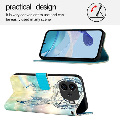 vivo iQOO Z9 Turbo Leather Flip Phone Case with 3D Painted Design, Card Holder, Wallet & Stand Function - Durable Protection & Easy Access