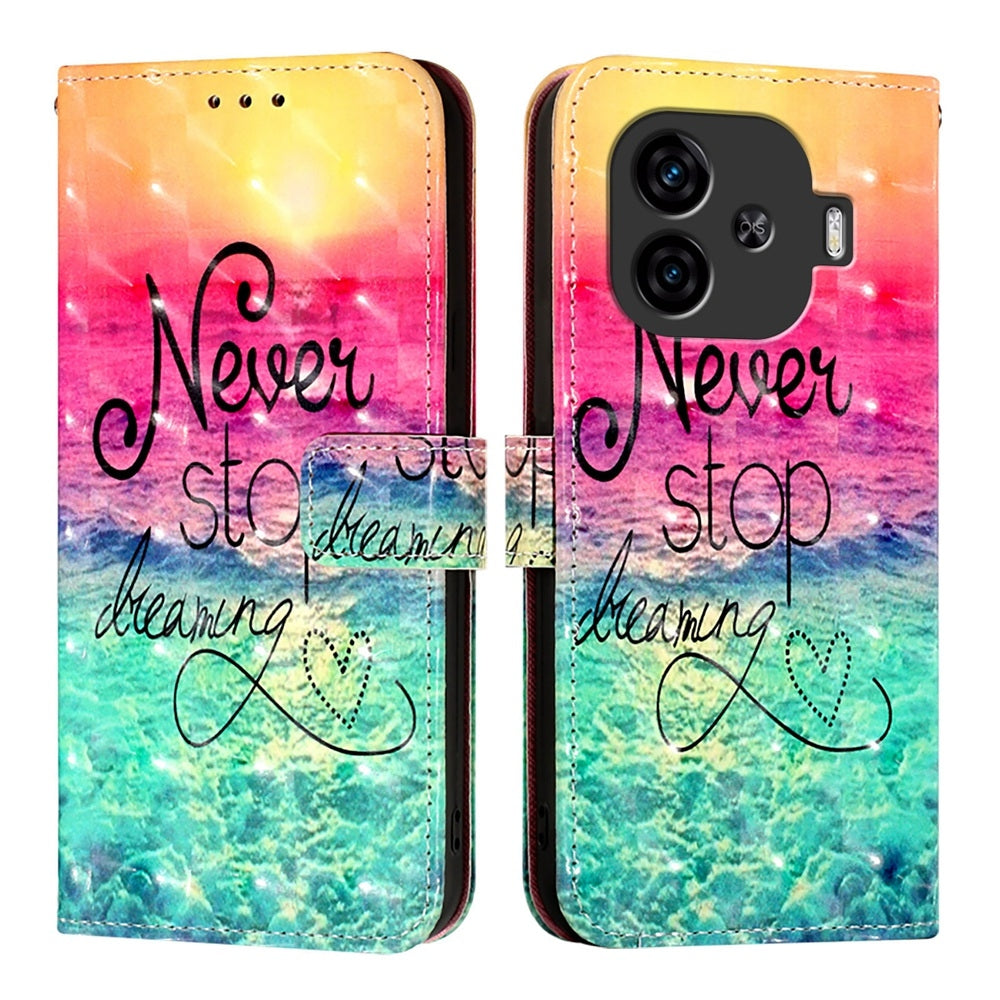 vivo iQOO Z9 Leather Flip Phone Case with 3D Painted Design, Card Holder, Wallet & Stand Function - Durable Protection & Easy Access
