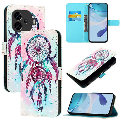 vivo iQOO Z9 Leather Flip Phone Case with 3D Painted Design, Card Holder, Wallet & Stand Function - Durable Protection & Easy Access