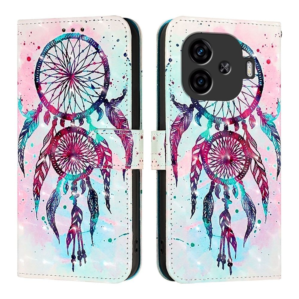 vivo iQOO Z9 Leather Flip Phone Case with 3D Painted Design, Card Holder, Wallet & Stand Function - Durable Protection & Easy Access