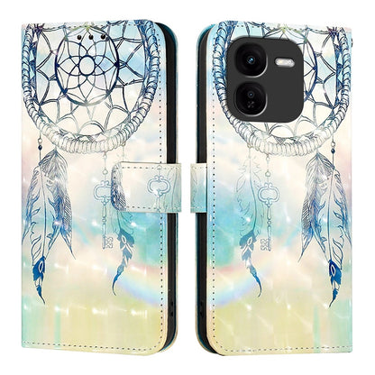 vivo iQOO Z9x Leather Flip Phone Case with 3D Painted Design, Card Holder, Wallet & Stand Function - Durable Protection & Easy Access