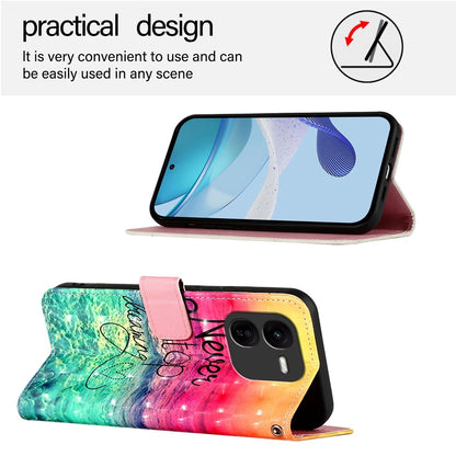 vivo iQOO Z9x Leather Flip Phone Case with 3D Painted Design, Card Holder, Wallet & Stand Function - Durable Protection & Easy Access