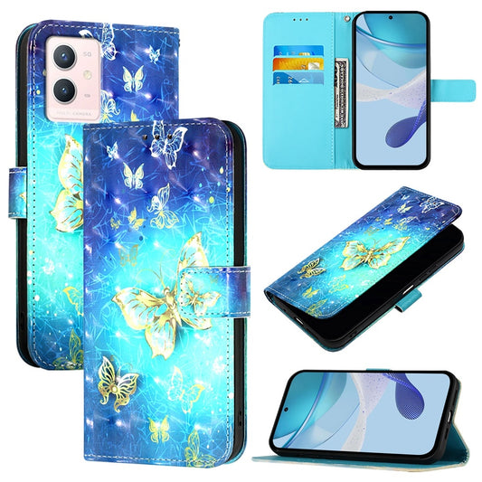 For vivo Y75 4G Leather Flip Phone Case with 3D Painted Design, Card Holder, Wallet & Stand Function - Durable Protection & Easy Access