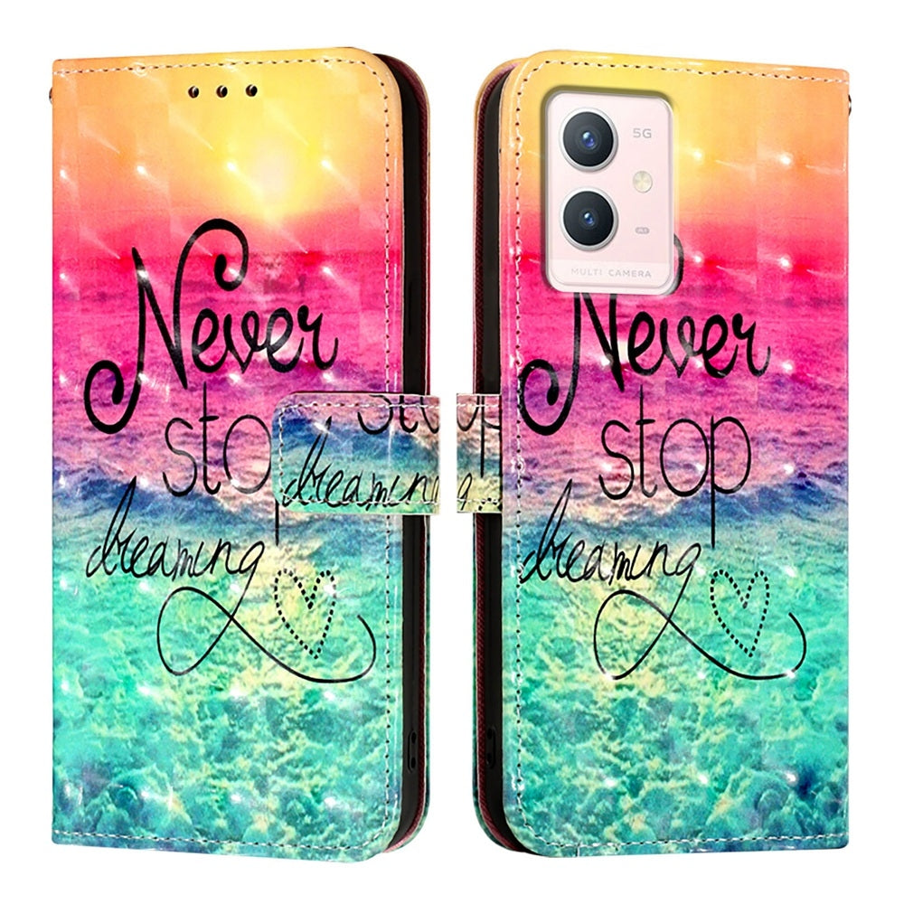 For vivo Y75 4G Leather Flip Phone Case with 3D Painted Design, Card Holder, Wallet & Stand Function - Durable Protection & Easy Access