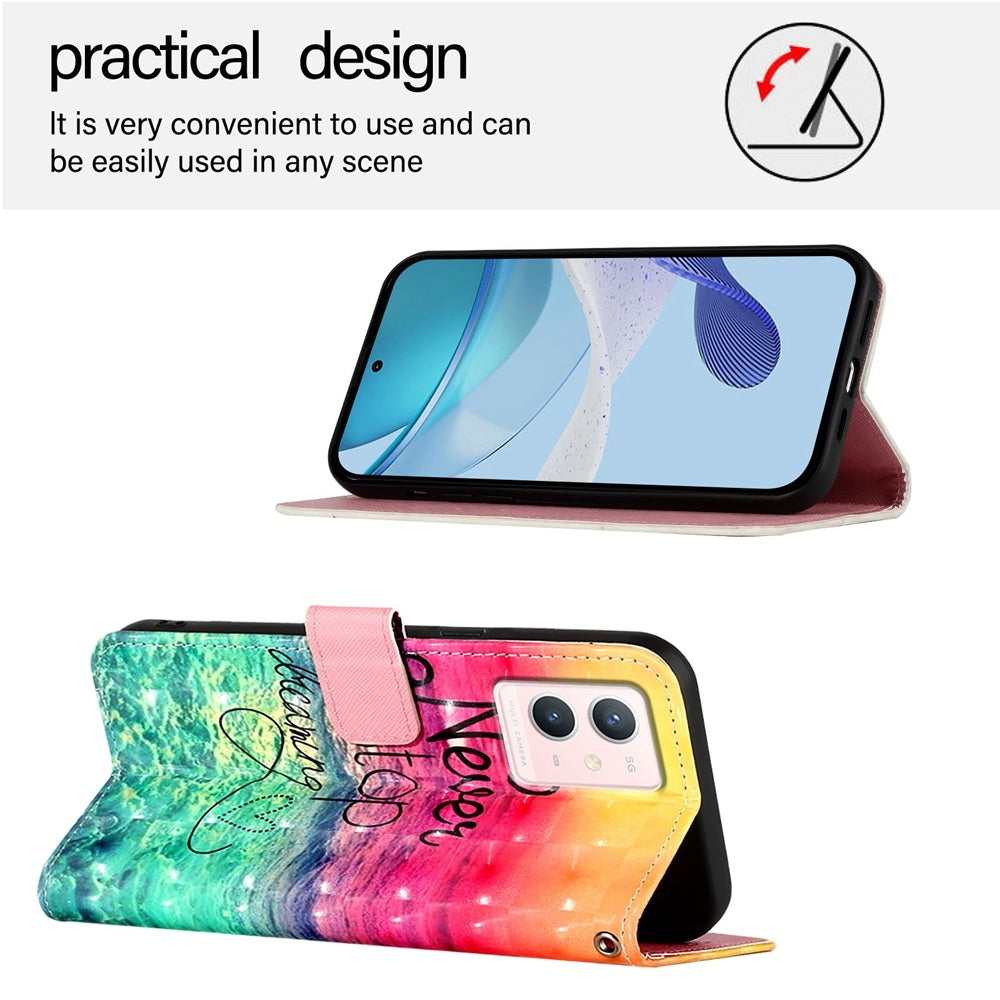 For vivo Y75 4G Leather Flip Phone Case with 3D Painted Design, Card Holder, Wallet & Stand Function - Durable Protection & Easy Access