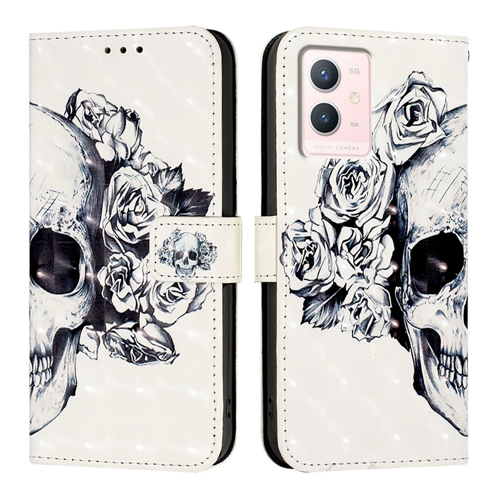 For vivo Y75 4G Leather Flip Phone Case with 3D Painted Design, Card Holder, Wallet & Stand Function - Durable Protection & Easy Access