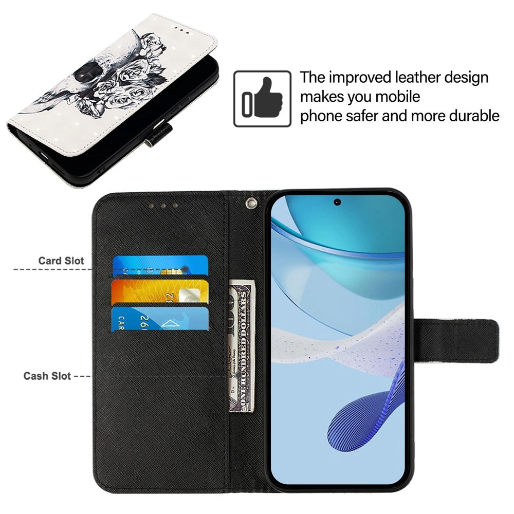 For vivo Y75 4G Leather Flip Phone Case with 3D Painted Design, Card Holder, Wallet & Stand Function - Durable Protection & Easy Access