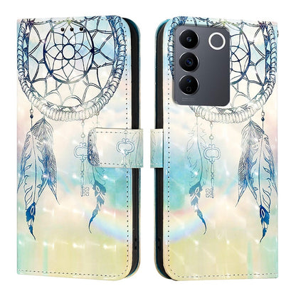 vivo V27 Pro Global Leather Flip Phone Case with 3D Painted Design, Card Holder, Wallet & Stand Function - Durable Protection & Easy Access