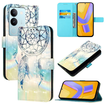vivo V29 Pro Leather Flip Phone Case with 3D Painted Design, Card Holder, Wallet & Stand Function - Durable Protection & Easy Access