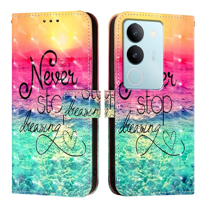 vivo V29 Pro Leather Flip Phone Case with 3D Painted Design, Card Holder, Wallet & Stand Function - Durable Protection & Easy Access