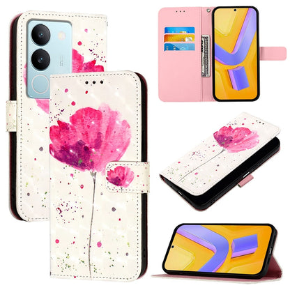 vivo V29 Pro Leather Flip Phone Case with 3D Painted Design, Card Holder, Wallet & Stand Function - Durable Protection & Easy Access