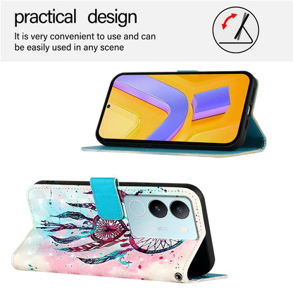 vivo V29 5G Global Leather Flip Phone Case with 3D Painted Design, Card Holder, Wallet & Stand Function - Durable Protection & Easy Access