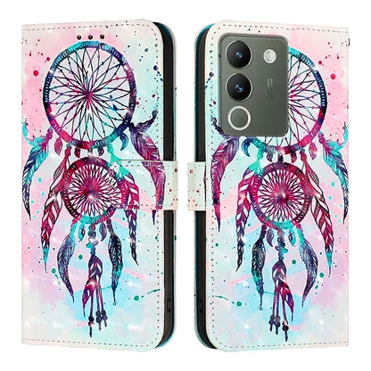 For vivo Y200 Leather Flip Phone Case with 3D Painted Design, Card Holder, Wallet & Stand Function - Durable Protection & Easy Access