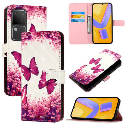 vivo V30 5G Global Leather Flip Phone Case with 3D Painted Design, Card Holder, Wallet & Stand Function - Durable Protection & Easy Access