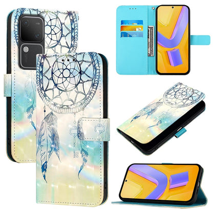 vivo V30 5G Global Leather Flip Phone Case with 3D Painted Design, Card Holder, Wallet & Stand Function - Durable Protection & Easy Access