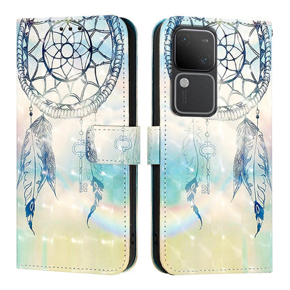 vivo V30 Pro 5G Global Leather Flip Phone Case with 3D Painted Design, Card Holder, Wallet & Stand Function - Durable Protection & Easy Access