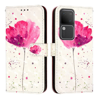vivo V30 5G Global Leather Flip Phone Case with 3D Painted Design, Card Holder, Wallet & Stand Function - Durable Protection & Easy Access