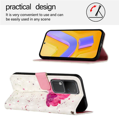 vivo V30 5G Global Leather Flip Phone Case with 3D Painted Design, Card Holder, Wallet & Stand Function - Durable Protection & Easy Access