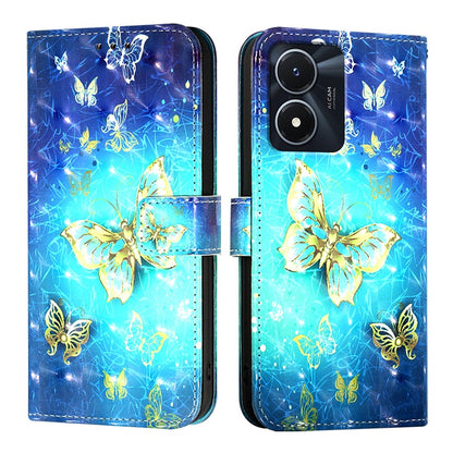 For vivo Y35 5G Leather Flip Phone Case with 3D Painted Design, Card Holder, Wallet & Stand Function - Durable Protection & Easy Access