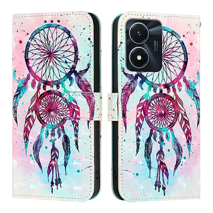 For vivo Y35 5G Leather Flip Phone Case with 3D Painted Design, Card Holder, Wallet & Stand Function - Durable Protection & Easy Access