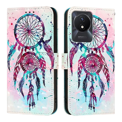 vivo Y02t Leather Flip Phone Case with 3D Painted Design, Card Holder, Wallet & Stand Function - Durable Protection & Easy Access