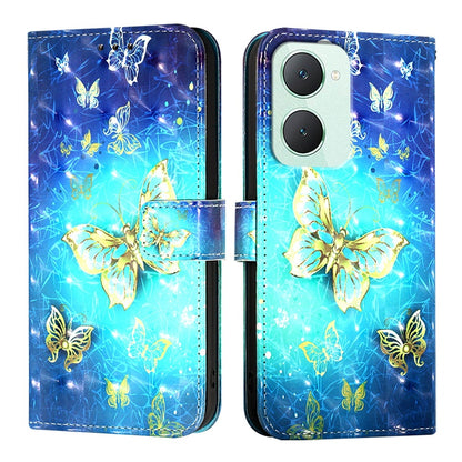 vivo Y03 Global Leather Flip Phone Case with 3D Painted Design, Card Holder, Wallet & Stand Function - Durable Protection & Easy Access