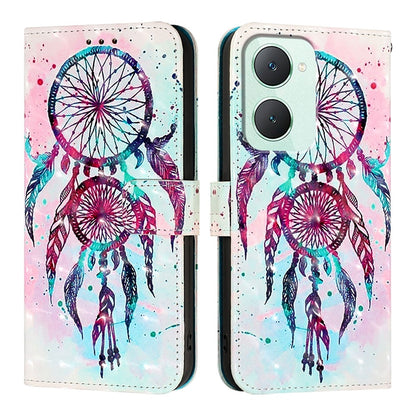 vivo Y03 Global Leather Flip Phone Case with 3D Painted Design, Card Holder, Wallet & Stand Function - Durable Protection & Easy Access