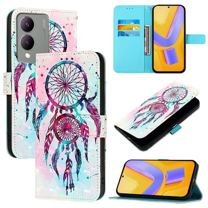 For vivo Y17s 4G Global Leather Flip Phone Case with 3D Painted Design, Card Holder, Wallet & Stand Function - Durable Protection & Easy Access