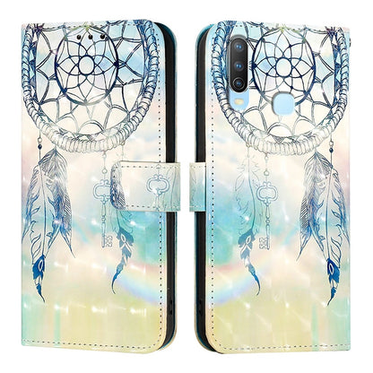 For vivo Y15 Leather Flip Phone Case with 3D Painted Design, Card Holder, Wallet & Stand Function - Durable Protection & Easy Access