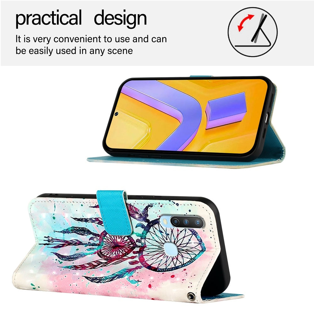 vivo Y11 Leather Flip Phone Case with 3D Painted Design, Card Holder, Wallet & Stand Function - Durable Protection & Easy Access