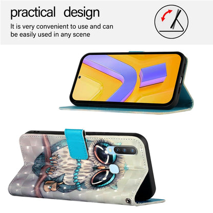 For vivo Y17 Leather Flip Phone Case with 3D Painted Design, Card Holder, Wallet & Stand Function - Durable Protection & Easy Access