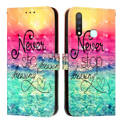 vivo U3 Leather Flip Phone Case with 3D Painted Design, Card Holder, Wallet & Stand Function - Durable Protection & Easy Access