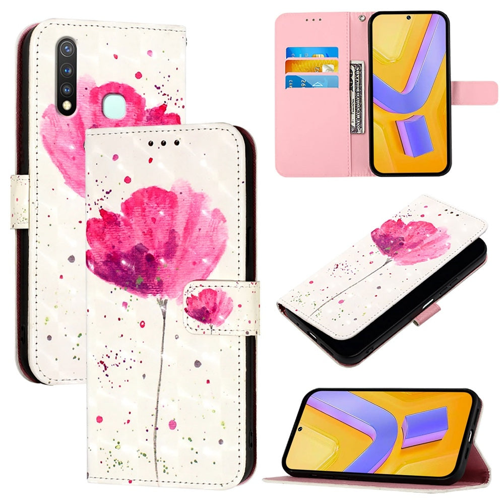 For vivo Z5i Leather Flip Phone Case with 3D Painted Design, Card Holder, Wallet & Stand Function - Durable Protection & Easy Access