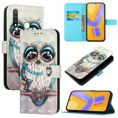 vivo U3 Leather Flip Phone Case with 3D Painted Design, Card Holder, Wallet & Stand Function - Durable Protection & Easy Access
