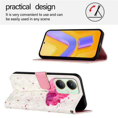 vivo Y27 4G Global Leather Flip Phone Case with 3D Painted Design, Card Holder, Wallet & Stand Function - Durable Protection & Easy Access