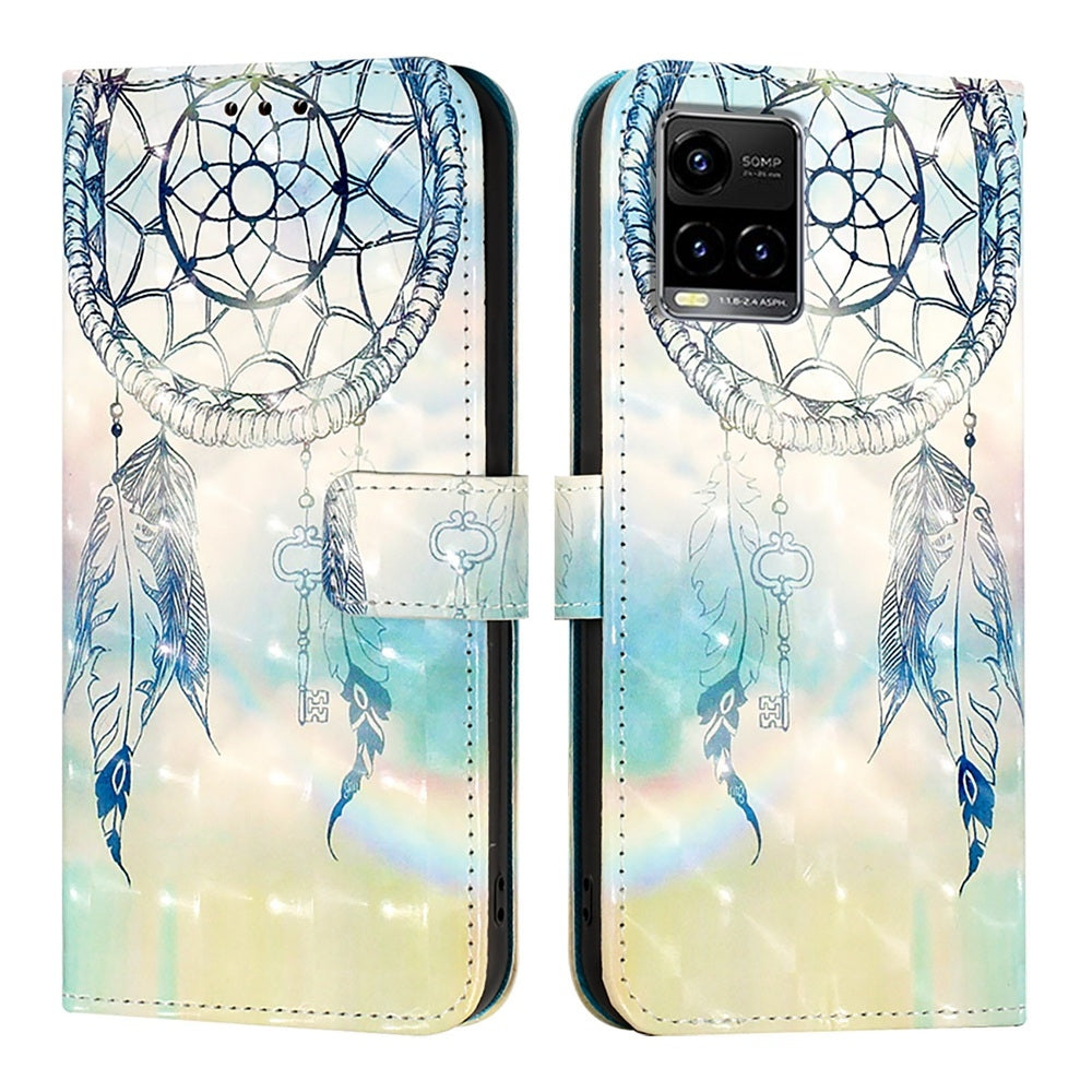 For vivo Y33s 4G Global Leather Flip Phone Case with 3D Painted Design, Card Holder, Wallet & Stand Function - Durable Protection & Easy Access