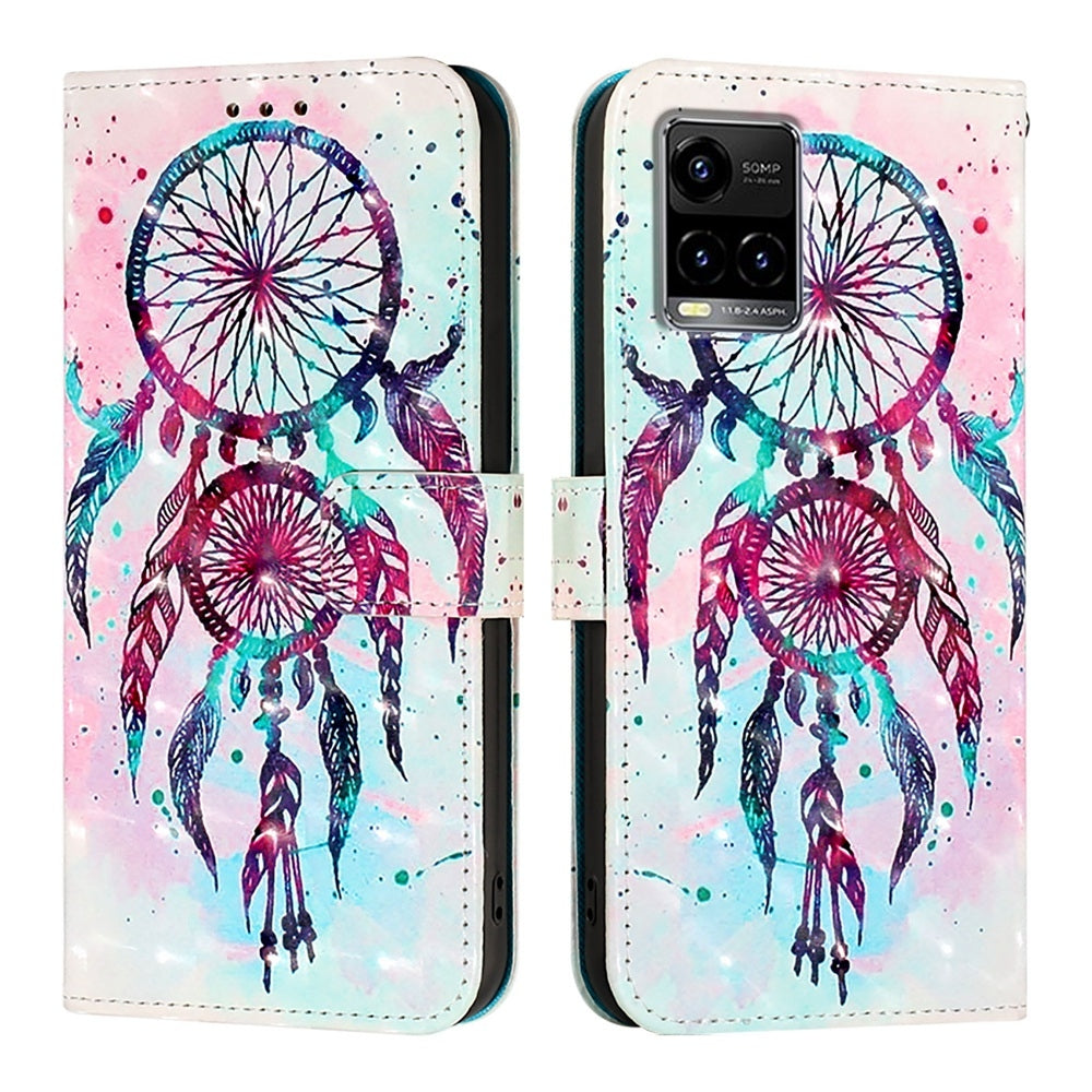 For vivo Y33s 4G Global Leather Flip Phone Case with 3D Painted Design, Card Holder, Wallet & Stand Function - Durable Protection & Easy Access