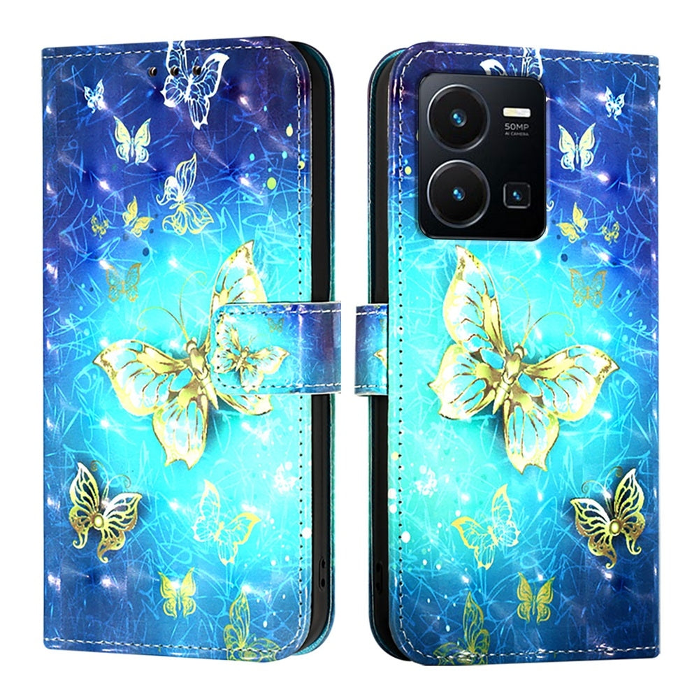 For vivo Y77 Global Leather Flip Phone Case with 3D Painted Design, Card Holder, Wallet & Stand Function - Durable Protection & Easy Access