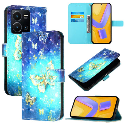 For vivo Y77 Global Leather Flip Phone Case with 3D Painted Design, Card Holder, Wallet & Stand Function - Durable Protection & Easy Access