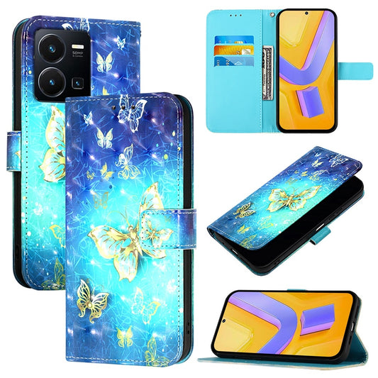 For vivo Y77 Global Leather Flip Phone Case with 3D Painted Design, Card Holder, Wallet & Stand Function - Durable Protection & Easy Access