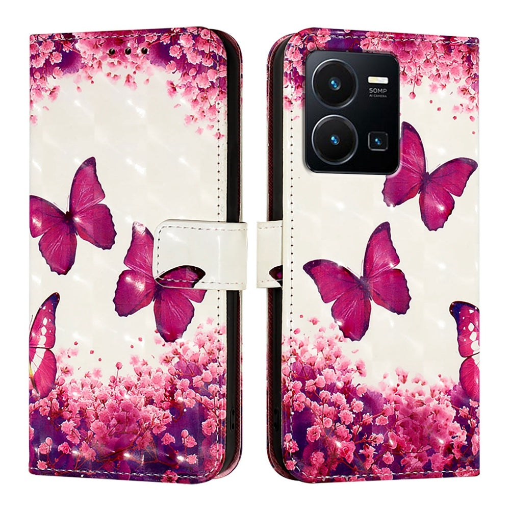 For vivo Y77 Global Leather Flip Phone Case with 3D Painted Design, Card Holder, Wallet & Stand Function - Durable Protection & Easy Access