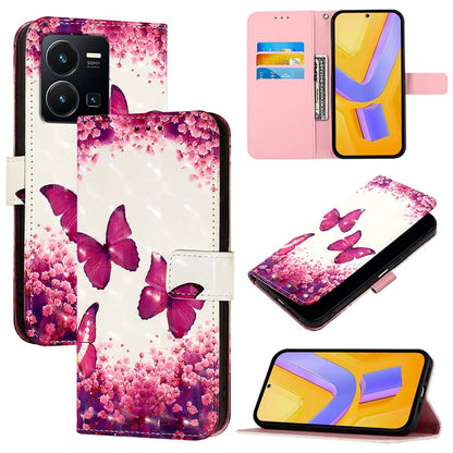 For vivo Y77 Global Leather Flip Phone Case with 3D Painted Design, Card Holder, Wallet & Stand Function - Durable Protection & Easy Access