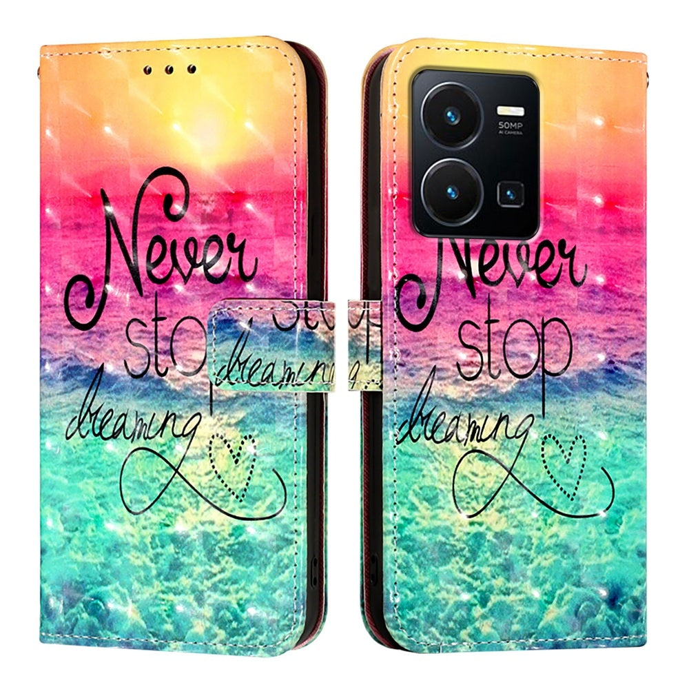 For vivo Y77 Global Leather Flip Phone Case with 3D Painted Design, Card Holder, Wallet & Stand Function - Durable Protection & Easy Access