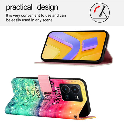 For vivo Y77 Global Leather Flip Phone Case with 3D Painted Design, Card Holder, Wallet & Stand Function - Durable Protection & Easy Access